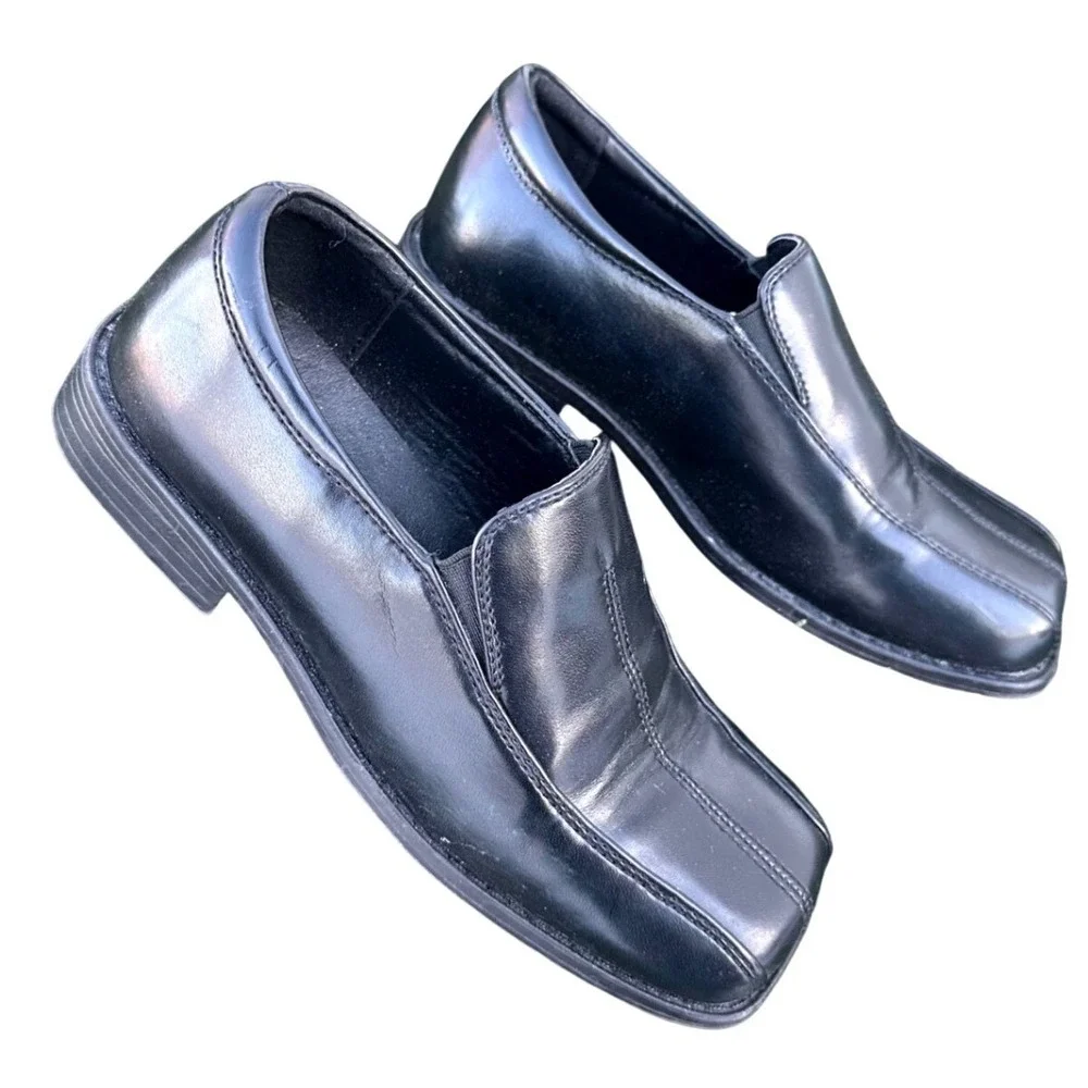 Stacy Adams‎ Little Boys Slip On Faux Leather Loafers Size 2 Black Dress Shoes